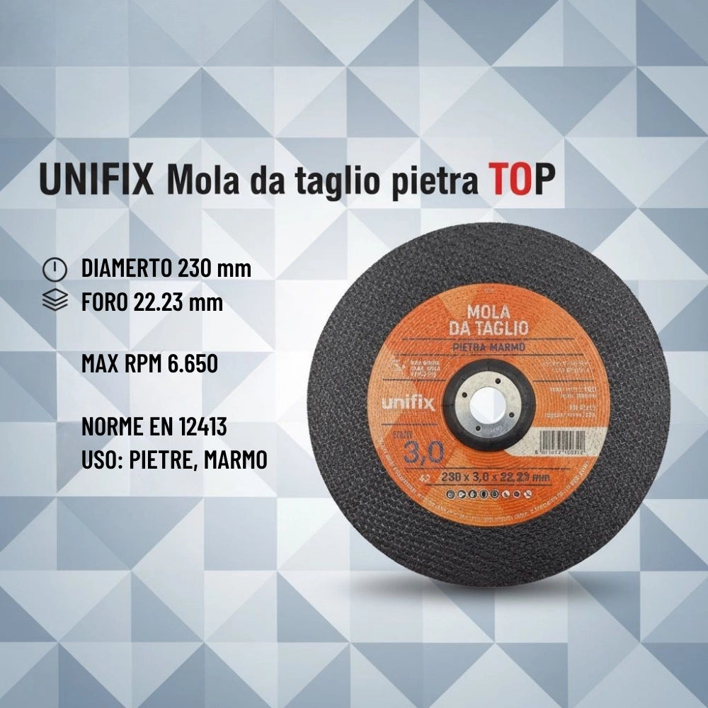Mola da taglio top per pietra e marmo Ø 230 x 3,0 x 22 mm