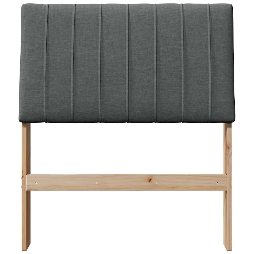 Testiera | Testata imbottita Grigio scuro 80 cm Pino massello