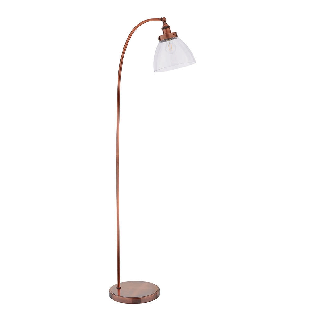 Lampada da terra industriale rame anticato E27 Hansen