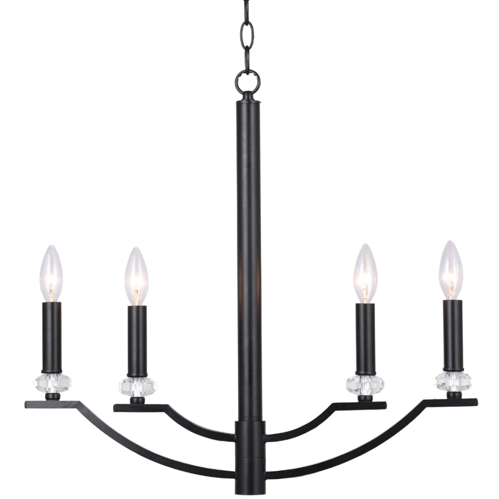 Lampadario nero industriale HIMS metallo regolabile 4xE14 Polux