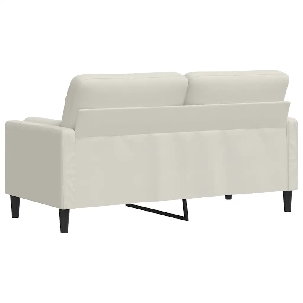 Divano a 2 Posti con Cuscini-Sofa 2 Posti con Cuscini Crema 140 cm in Velluto 441083