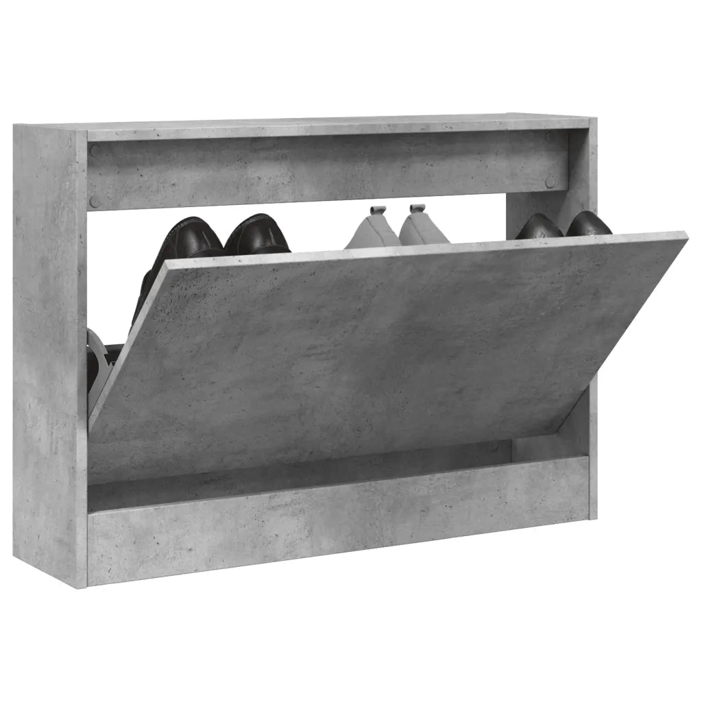 Scarpiera | Mobile per scarpe Grigio Cemento 80x21x57 cm in Legno Multistrato