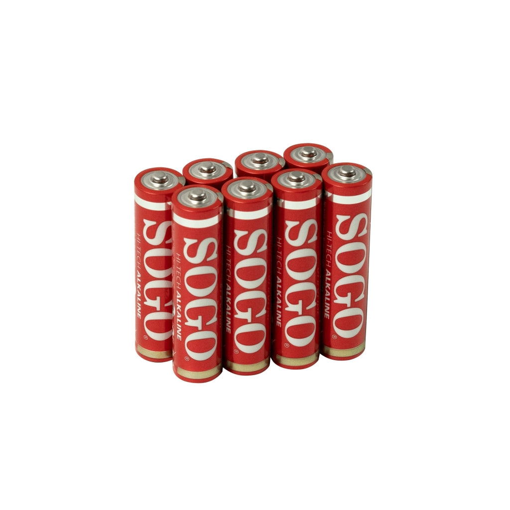 Batterie alcaline AAA LR03 1,5V confezione 4 pezzi, tecnologia Hi-Tech potenza 10 volte superiore, protezione anti-perdite - SOGO