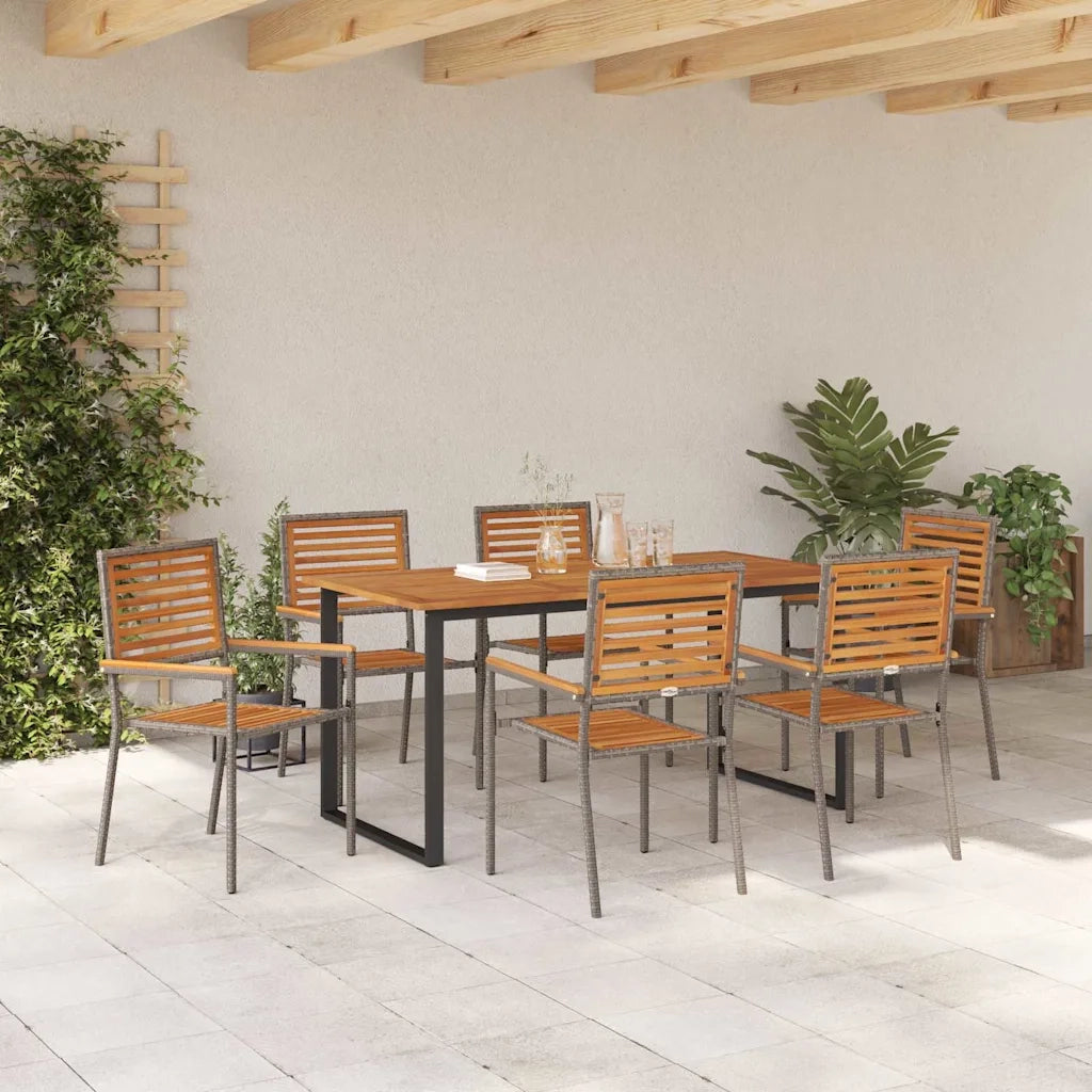 Set da Pranzo per Giardino 7 pcs Grigio 3365461