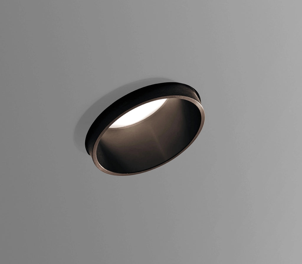 THESSALY faretto Incasso 1 Luce COLORE bronzo Spazzolato attacco GU10 in alluminio e gesso d.10cm