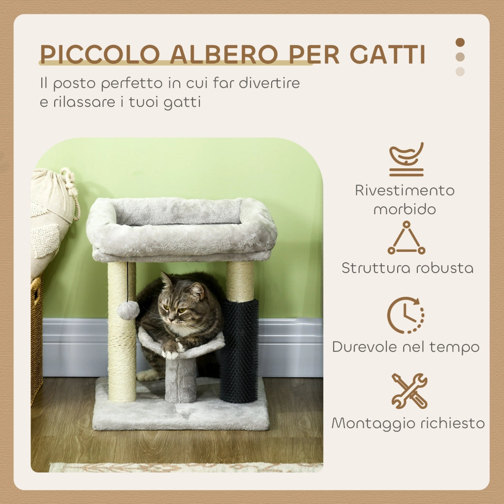 Tiragraffi con Lettino e Piattaforma ¨C Minimal ¨C Grigio 40x40x48 cm