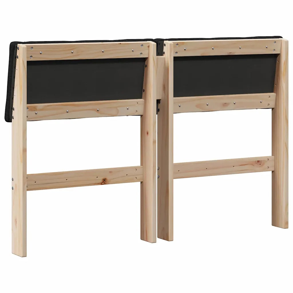 Testiera | Testata imbottita Nero 120 cm Pino massello