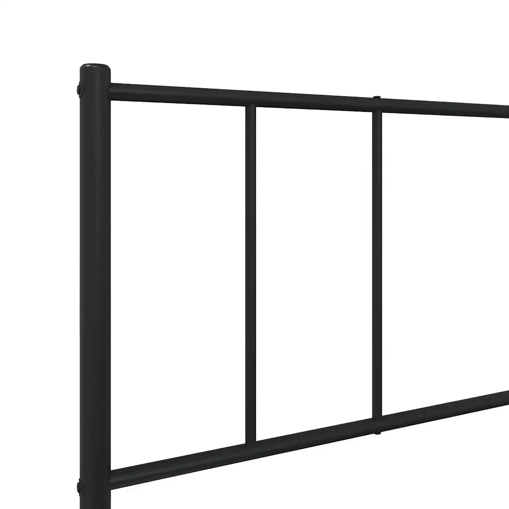Giroletto con Testiera-Struttura Letto con testiera in Metallo Nero 100x190 cm 373106