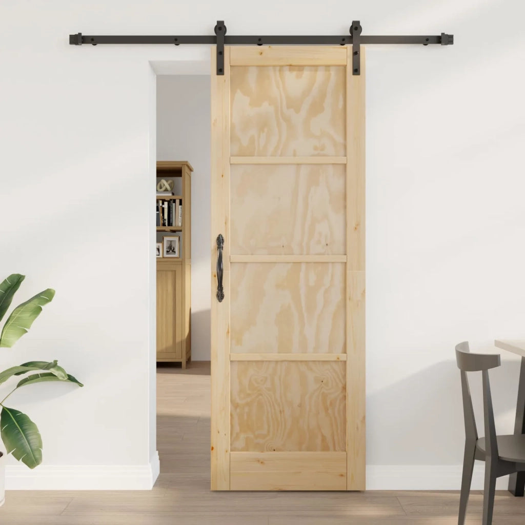 Porta scorrevole Naturale e Nero 73,5 x 211 cm 3445396