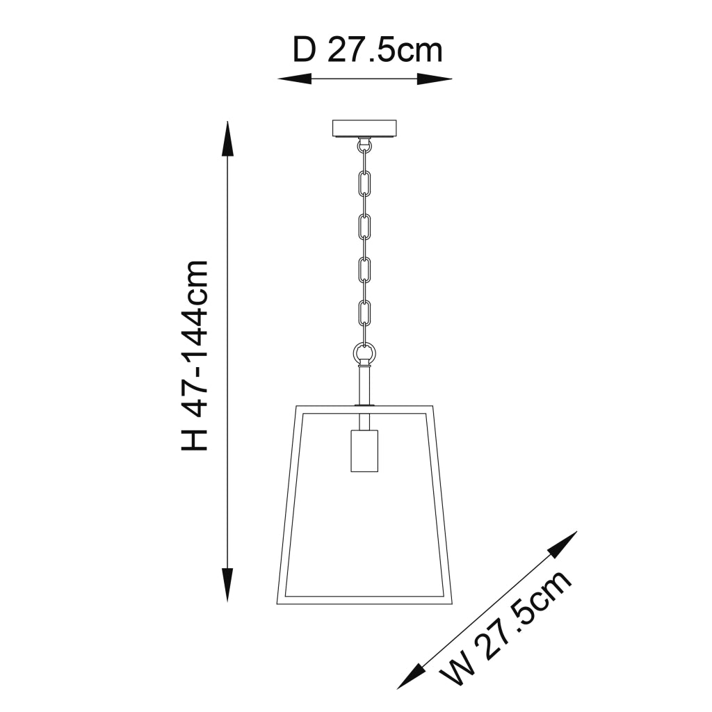 Lampada a sospensione Hurst lanterna ottone Endon E27