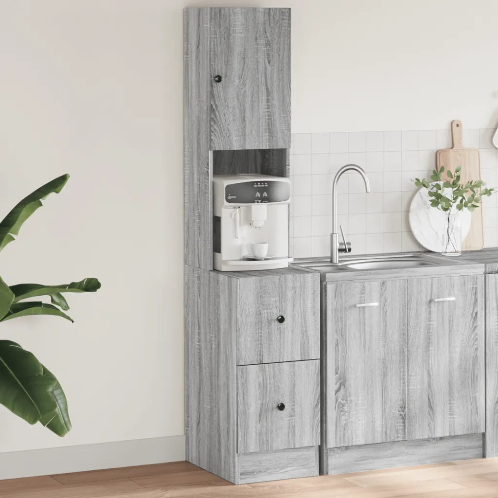 Pensile da cucina | Mobile da Cucina Grigio Sonoma 35x50x180cm in Legno Multistrato