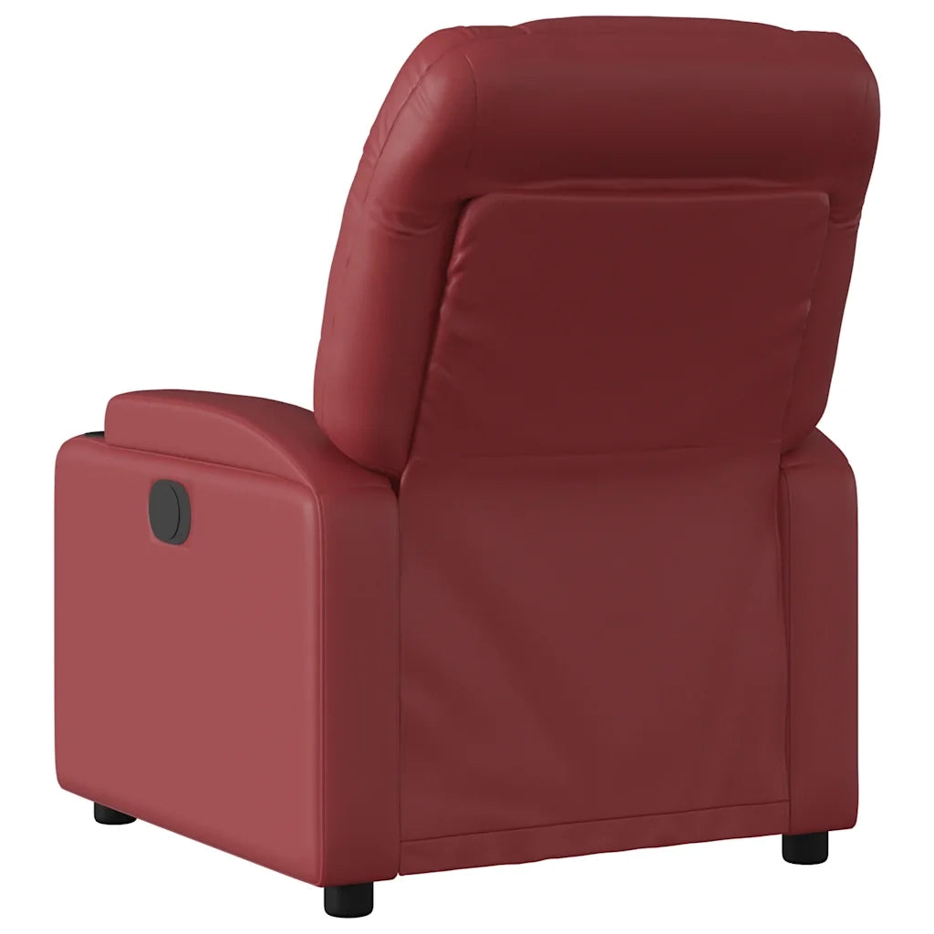 Poltrona | Sedia Relax Reclinabile Elettrica Rosso Vino in Similpelle