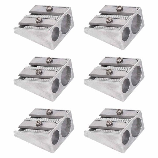 Puntenslijper Antiscivolo - Metallico Puntenslijper - Doppio Foro - Compattabile - Leggero - Per Scuola/Ufficio - Sfoglia Matite