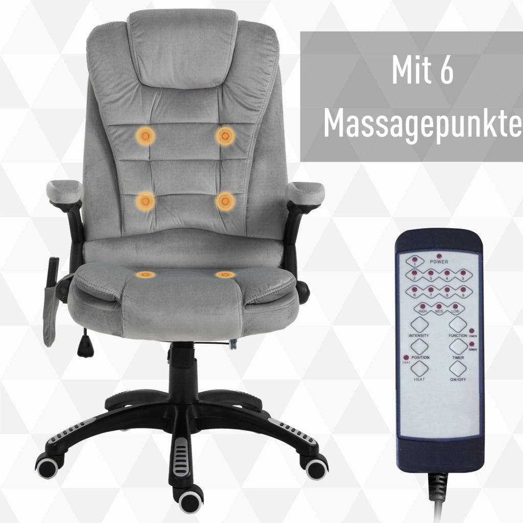 Poltrona da ufficio massaggiante con riscaldamento e funzione relax ¨C Minimal ¨C Grigio