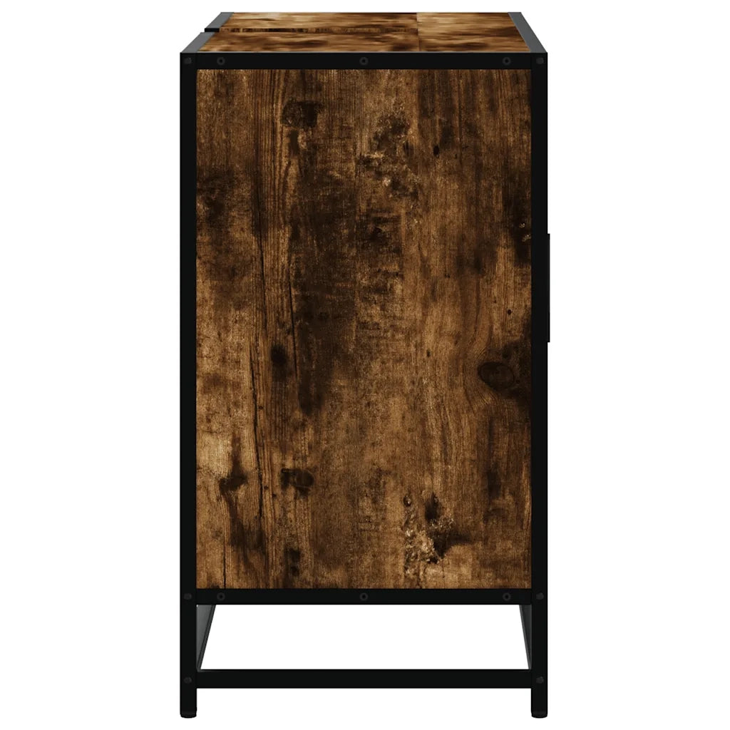 Mobile Lavabo Bagno-Armadietto da bagno Rovere Fumo 60x30x60 cm Legno Multistrato 215423