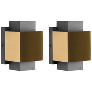 Set di 2 applique da esterno a LED in metallo, stile tradizionale, per porta d'ingresso e veranda, finitura ottone