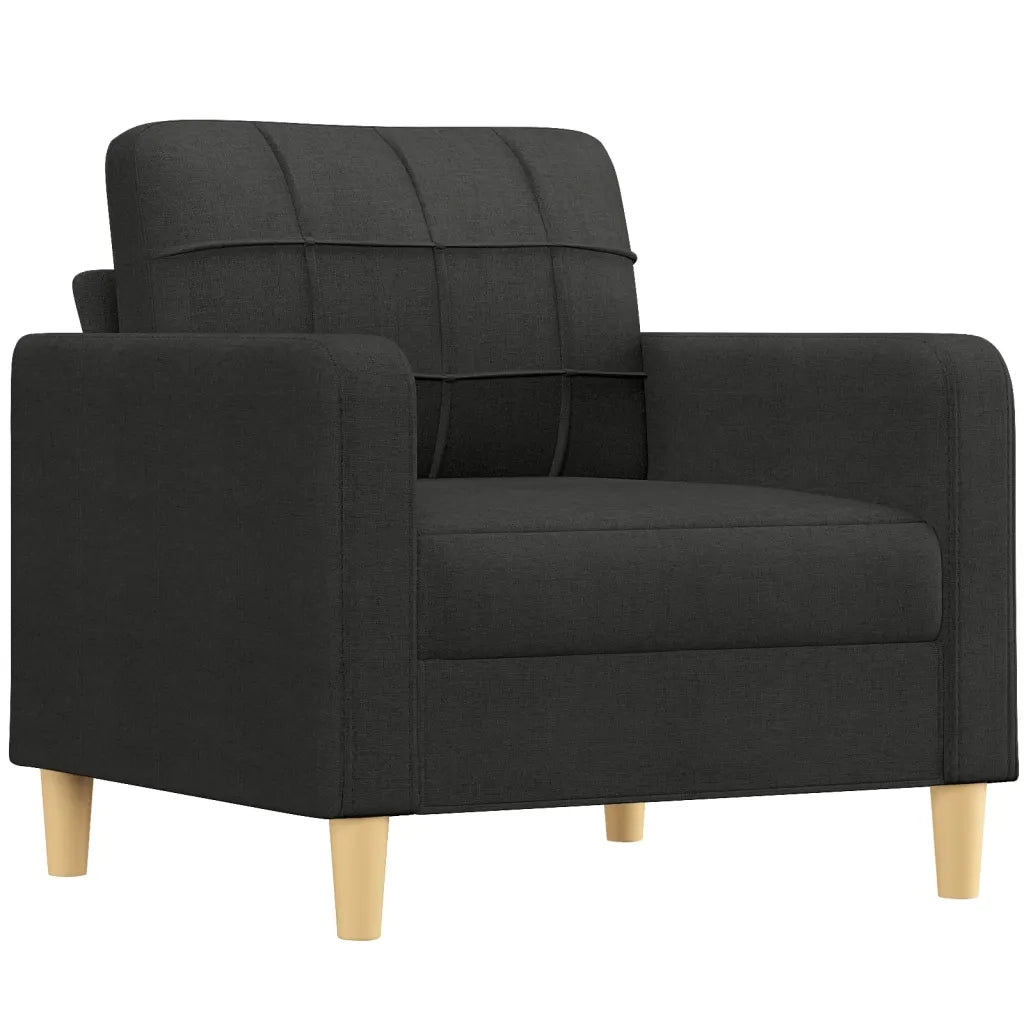 Set Divani 3 pz con Cuscini Nero in Tessuto 3201262