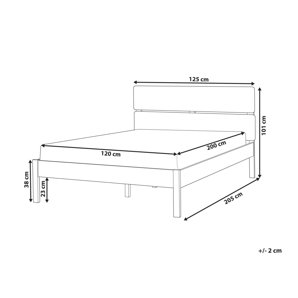 Letto in marrone scuro UE matrimoniale 120 x 200 cm con testiera a doghe Stile rustico minimalista