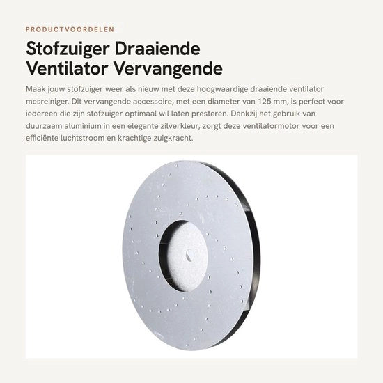 Accessori di sostituzione per aspirapolvere con ventilatore rotante - diametro 125 mm - pulitore di ventilatore - ideale per parti di ricambio per aspirapolvere