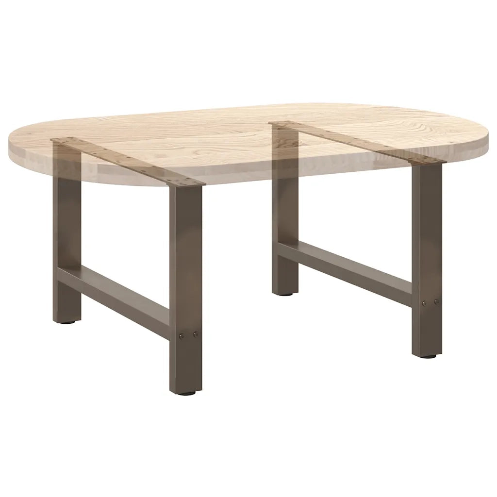 Gambe per Tavolino da Caffè in Acciaio Naturale 2 pz 70x(42-43) cm Acciaio 4013291