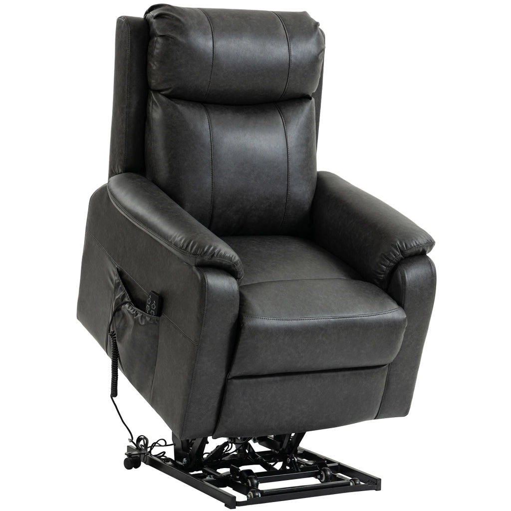 Poltrona Relax Alzapersona Elettrica ¨C Xylo ¨C Doppio Motore Reclinabile Similpelle Nera