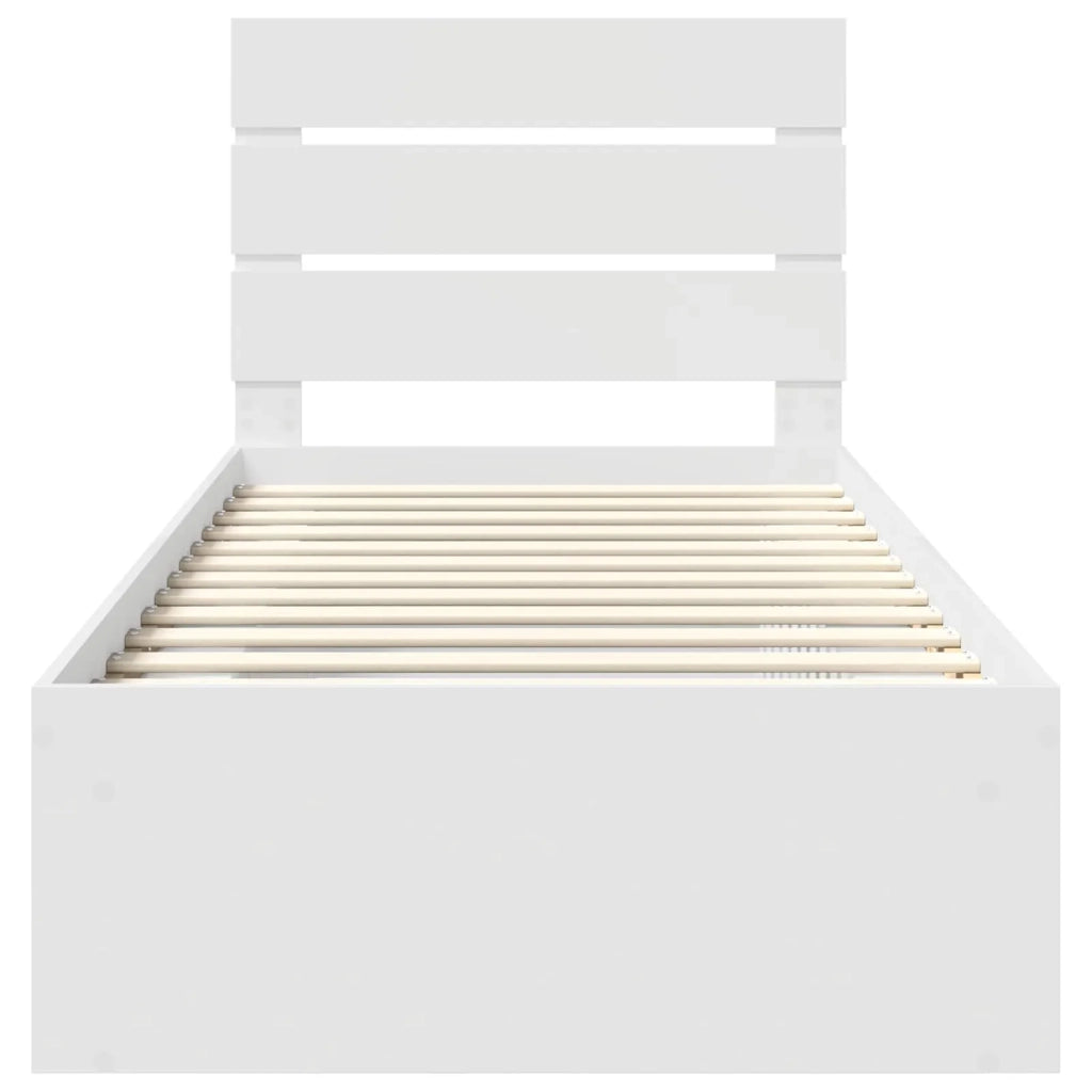 Letto singolo | Letto per adulti | Struttura del letto Bianco 100 x 200 cm Pino massello