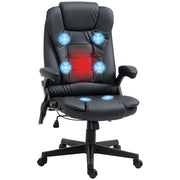 Poltrona Massaggiante Elettrica con Riscaldamento ¨C Minimal ¨C Pelle Sintetica, Nero