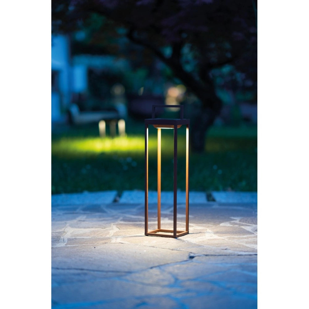 Zafferano - Lanterna Home solar 2 a led 56,4cm - Lampada da parete e da tavolo 2W con batteria e sensore crepuscolare - Verde Salvia
