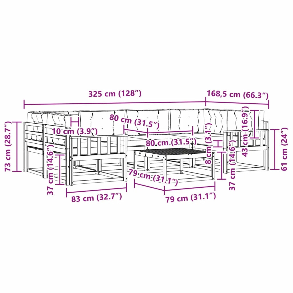 Set di divani da esterno 5 pz Bianco e Beige 3386127