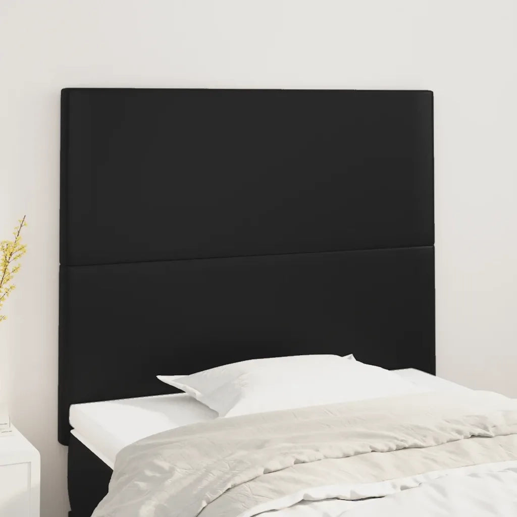 Testiera | Testata Nera 90x5x118/128 cm in Similpelle