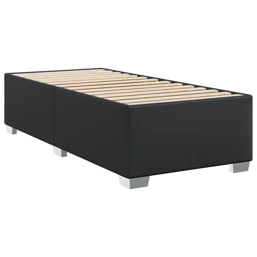 Letto singolo | Letto per adulti | Giroletto Nero 90x200 cm in Similpelle