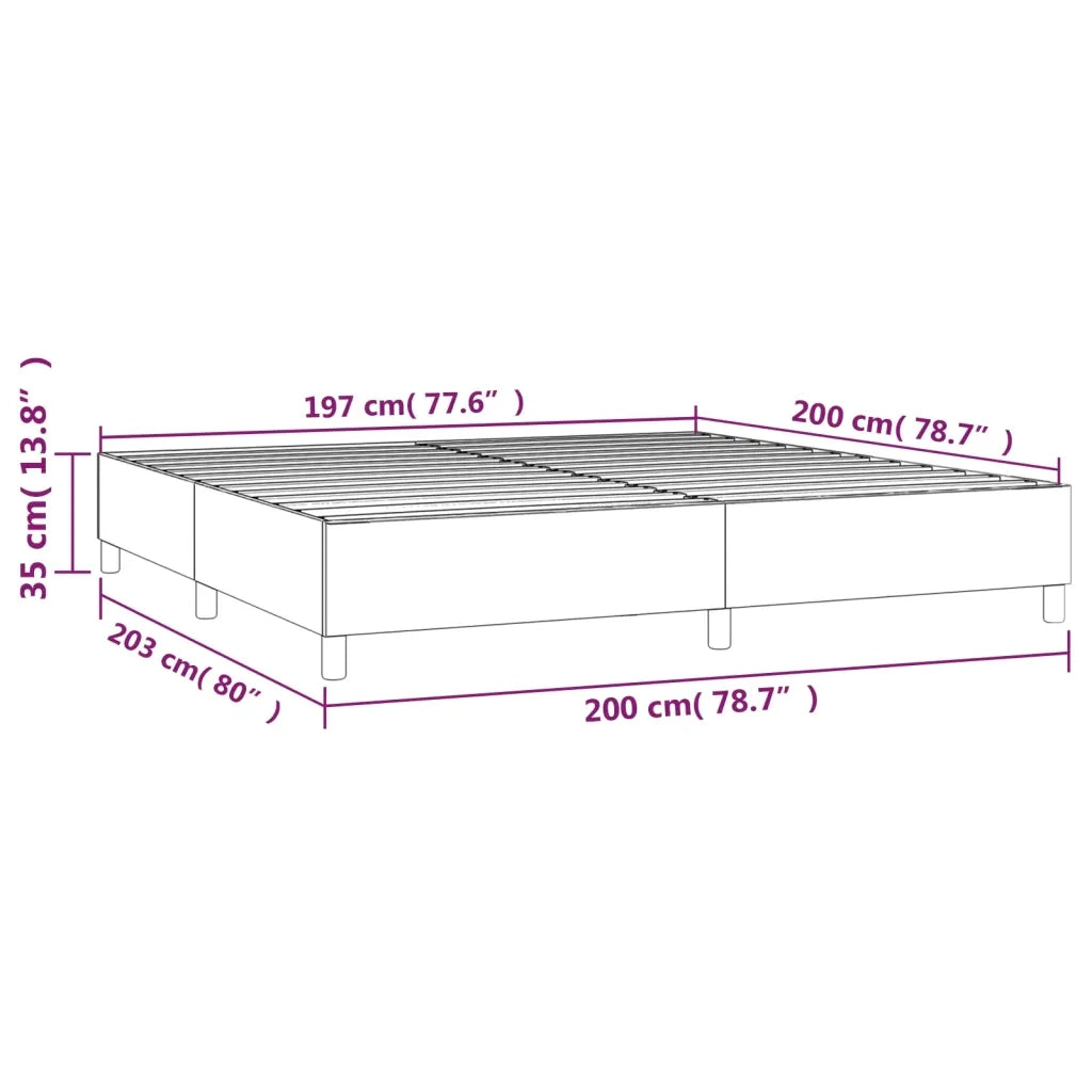 Letto matrimoniale | Letto per adulti | Struttura Letto a Rete a Molle Tortora 200x200 cm in Tessuto