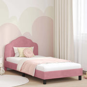 Struttura letto bambini con testata Rosa 80 x 200 cm Velluto 42010946