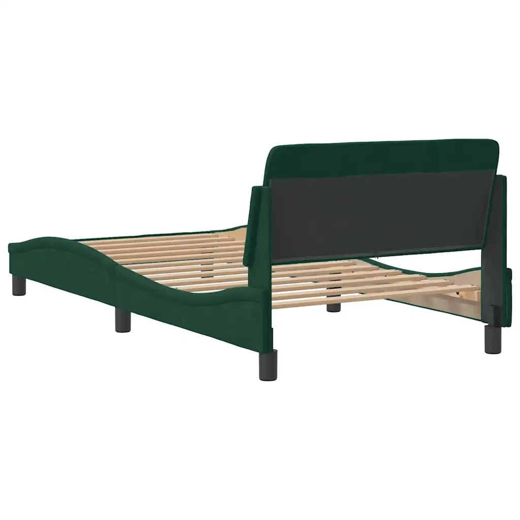 Letto singolo | Letto per adulti | Giroletto Dover Verde Scuro 100x200 cm in Velluto