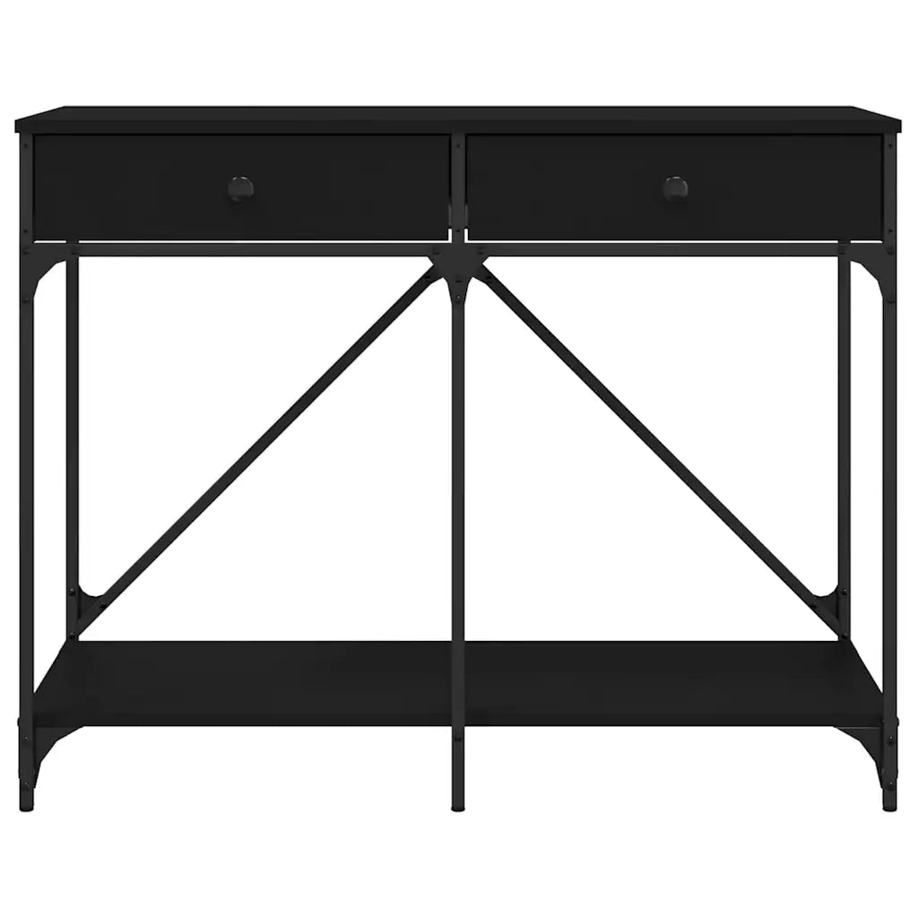 Tavolino Consolle-Tavolino da soggiorno-Tavolo Nero 100x39x78,5 cm in Legno Multistrato