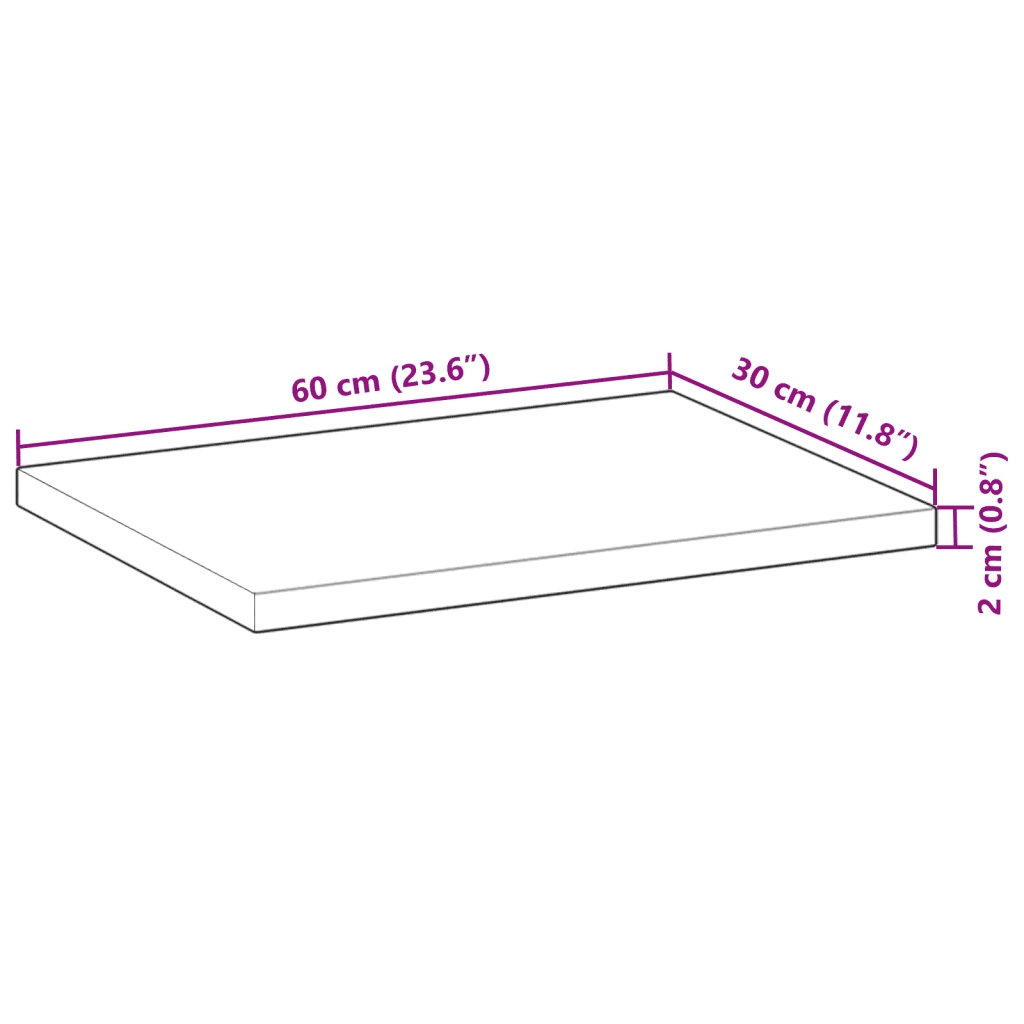 Mensole da Parete 2 pz 60x30x2 cm Legno Acacia Rifinito a Olio 3279528