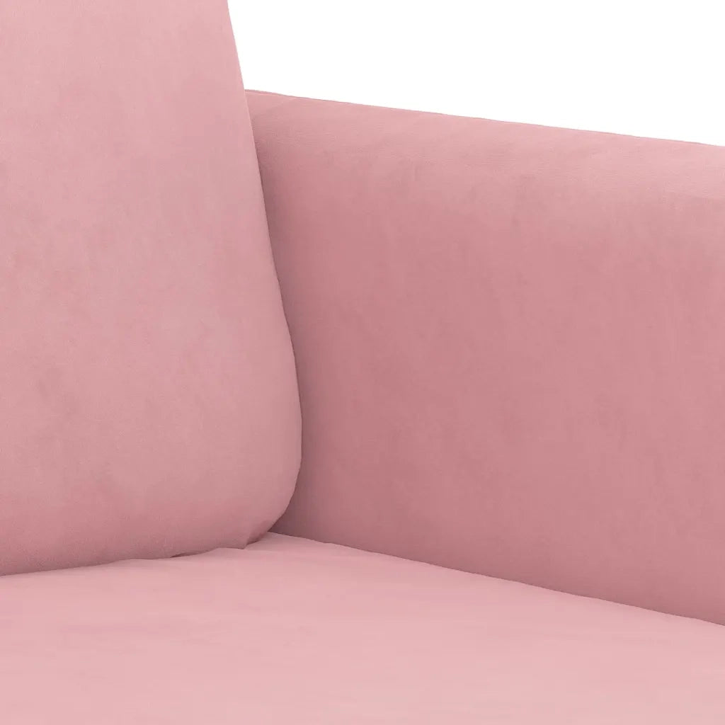 Set di Divani 3 pz con Cuscini Rosa in Velluto 3202007