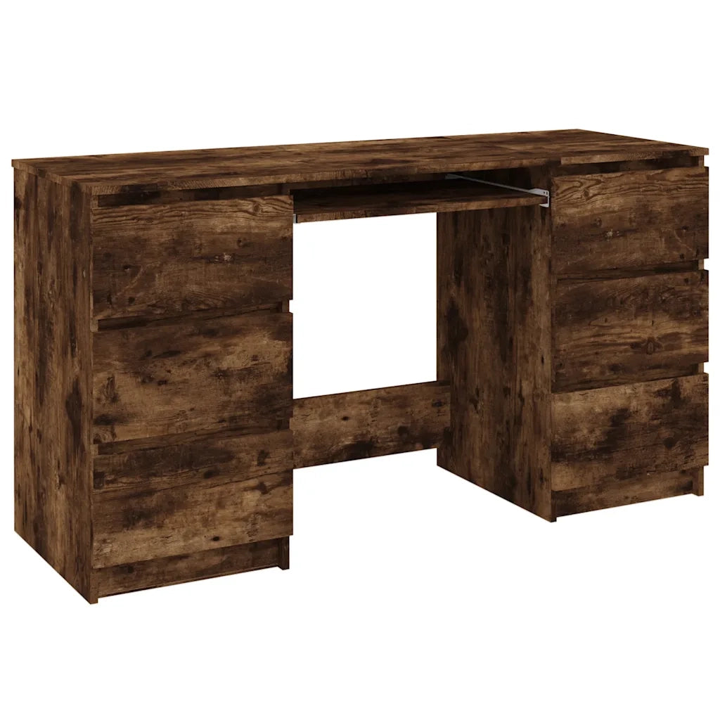Scrivania | Tavolo da Ufficio Rovere Fumo 140x50x77 cm in Legno Multistrato