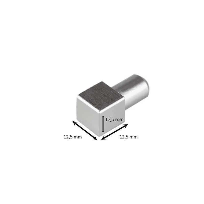 Capsula quadrata in alluminio : Modello - 12,5MM, Finitura - SATINATA