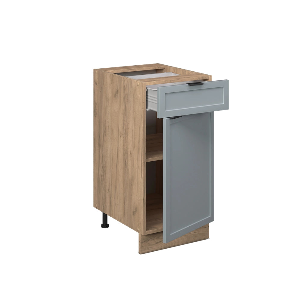 Mobiletto base per cucina Fame-Line Blu-grigio chiaro/Rovere dorato 40 cm, PL Marmo Vicco