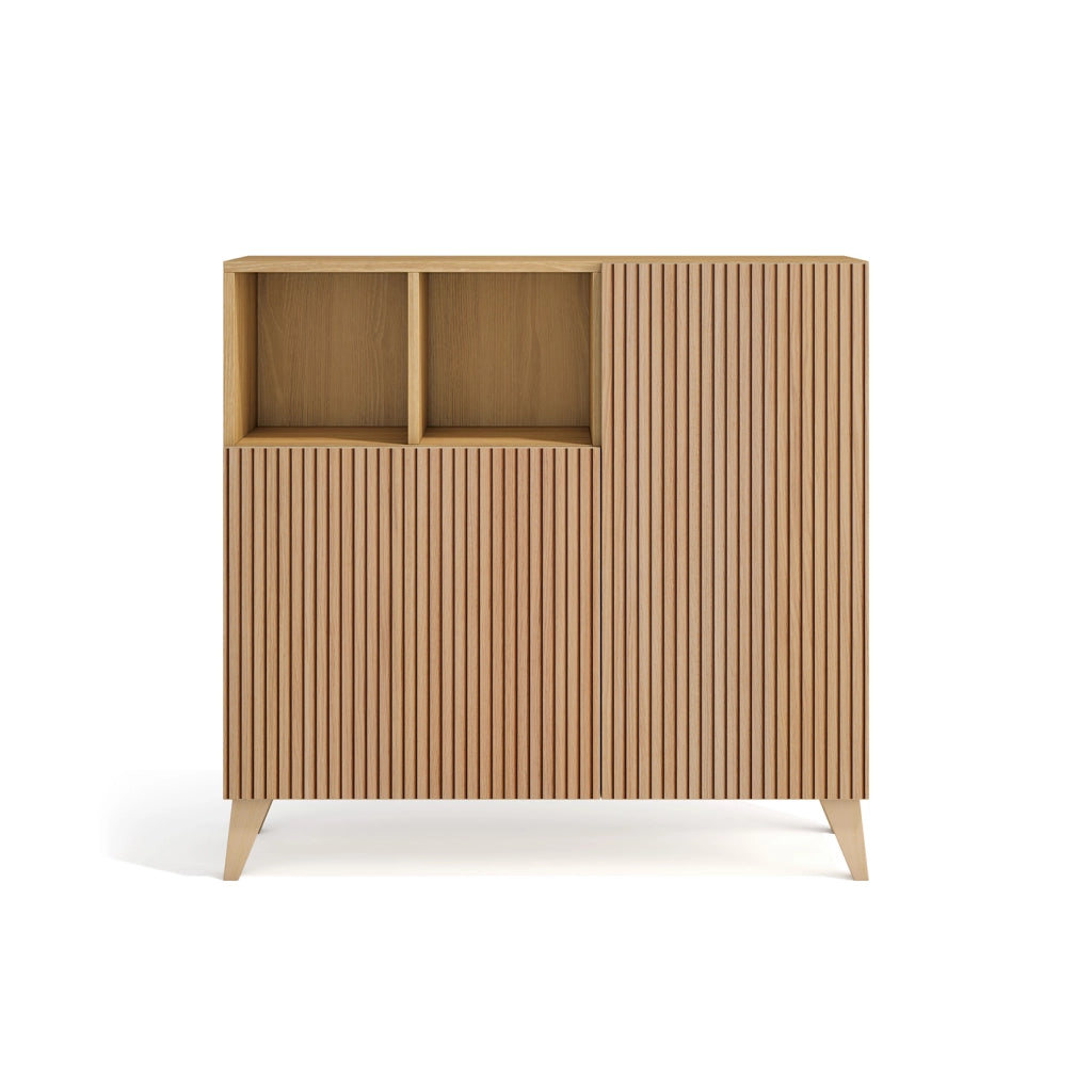 Scarpiera Herdasa effetto rovere dorato ante stampa doghe 87x90x27cm