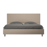 BS COM Letto contenitore imbottito 180x200 similpelle tortora