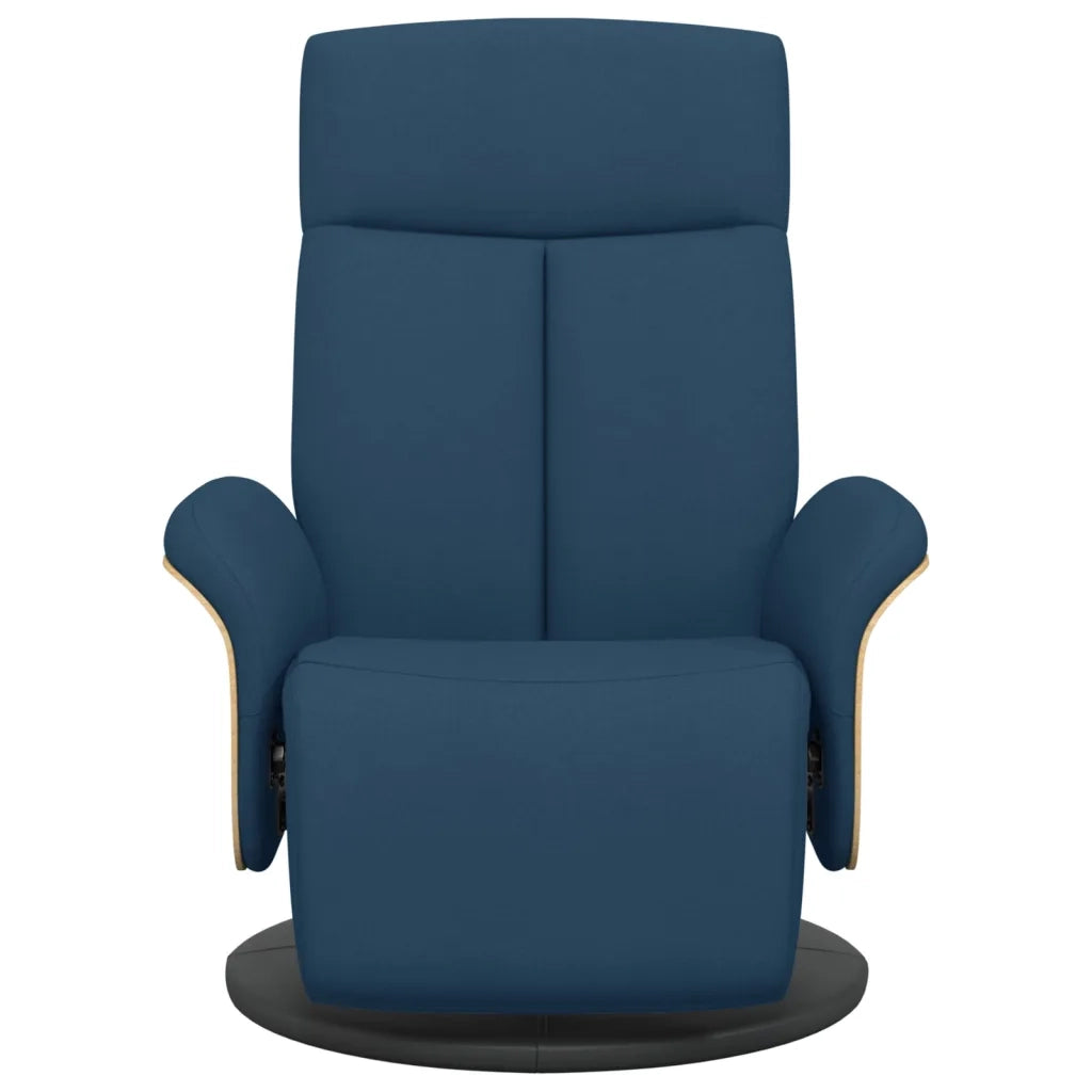 Poltrona Reclinabile con Poggiapiedi Blu in Tessuto 356528