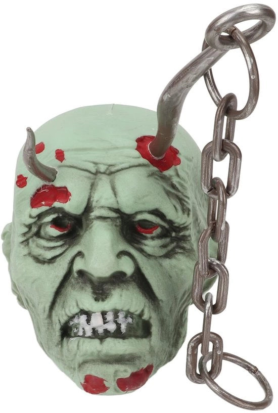 Decorazione per Halloween - Dettagli Realistici - Decorazione Angusta - Materiale Premium in Plastica - 60 cm - Catena Metallica