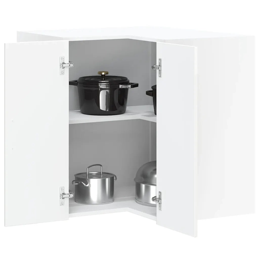Pensile da Cucina | Mobile da Cucina ad Angolo Lucca Bianco Lucido in Truciolato