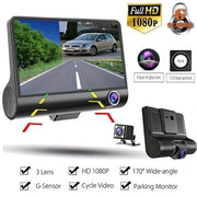 Dashcam tridirezionale con display IPS integrato, Full HD 1080P