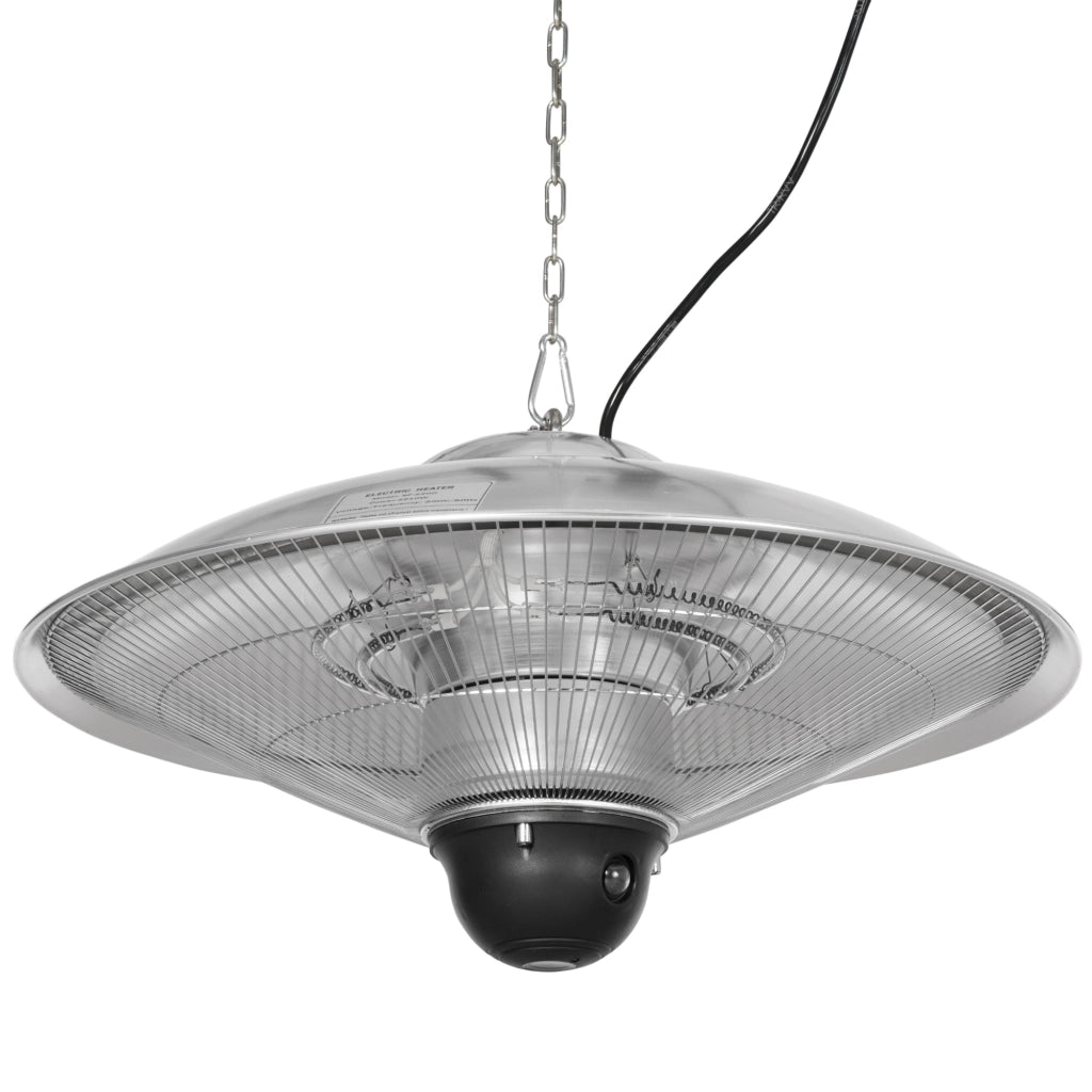 Stufa a Infrarossi da Esterno Soffitto 2210W ¨C Xylo ¨C Telecomando Argento ?58,5x33cm