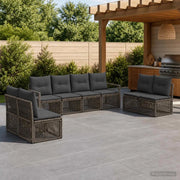 Set Divano da Giardino 8 pz Grigio polyrattan 3435686