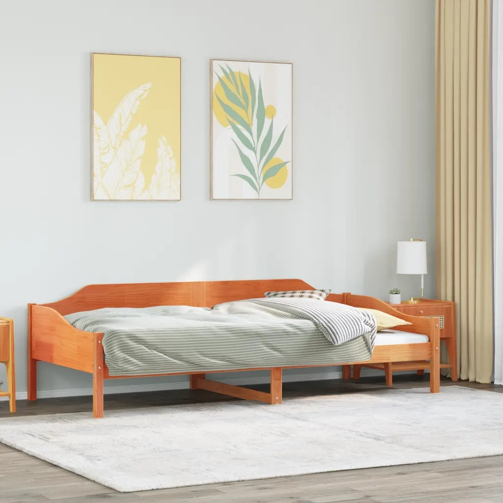 Letto singolo | Letto per adulti | Letto senza Materasso Marrone Cera 90x190 cm in Legno di Pino
