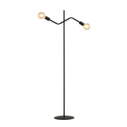 Plafoniera Moderna Febe Acciaio Nero 2 Luci E27 Ip20